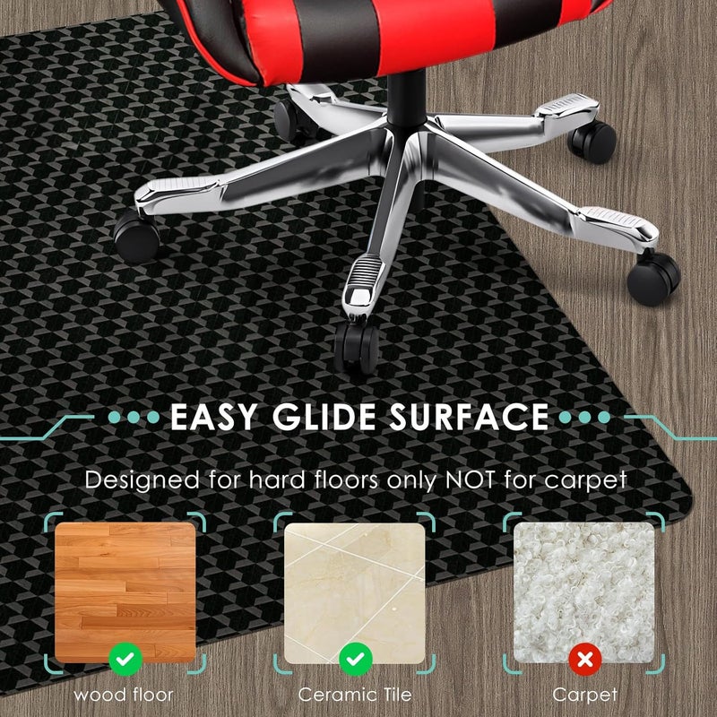 Vicwe Office Chair Mat for Hardwood Floor, 63" x 51" Large Chair Mat, Gaming Chair Mats for Hardwood, Easy Glide for Chairs, Multi-Purpose Floor Protector Desk Chair Mats for Home Office - Image 3